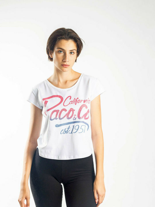 Paco & Co Femeie Tricou Alb