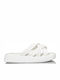 Δερμάτινα Γυναικεία Σανδάλια Flatforms Λευκά