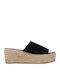 Ereiley Women's Suede Platform Espadrilles Black