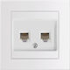 Entac ERWLS2-ARN-W Διπλή Πρίζα Δικτύου RJ45 με Πλαίσιο Τύπου Cat5 σε Λευκό Χρώμα 15.005.0106