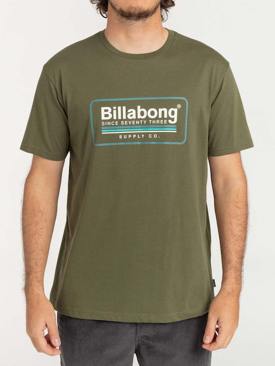 Billabong Pacifico Ανδρικό T-shirt Χακί με Λογότυπο