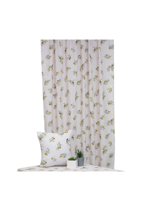 Viopros Перде с Плик с Писалка Оливково Екрю 280x270 см