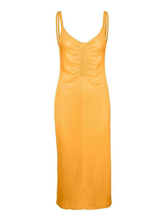 Vero Moda Midi All Day Φόρεμα Ριπ Amber Yellow