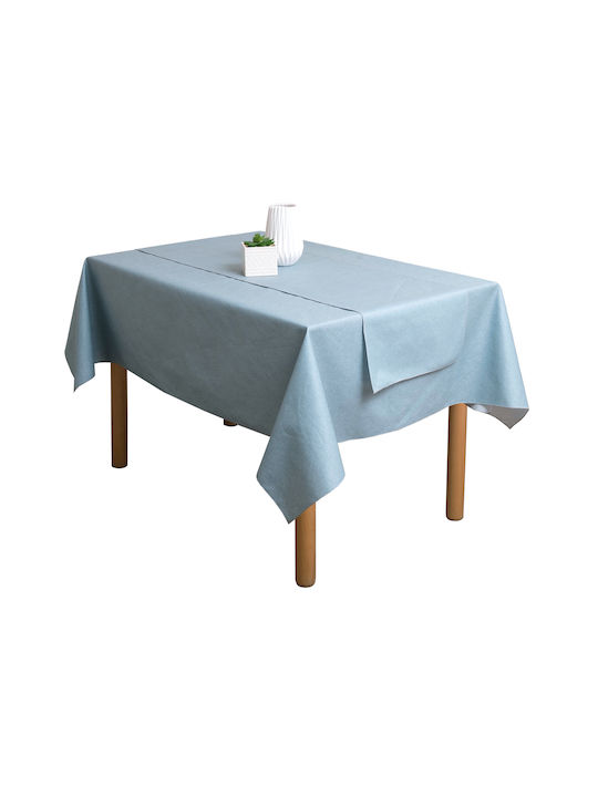 Viopros Ντιάνα Cotton & Polyester Stain Resistant Checkered Tablecloth Πετρόλ 160x160cm