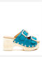 Maro 03 Leather Sandals Blue