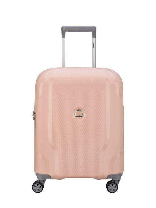 Delsey Clavel Cabin Travel Suitcase Hard Pink with 4 Wheels Height 55cm 384580309