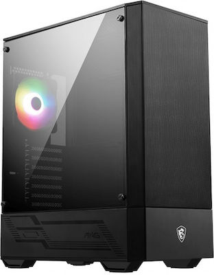 MSI MAG Forge 110R Gaming Midi Tower Computer Case with Window Panel and RGB Lighting Black