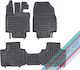 Rezaw Plast Set of Front and Rear Mats 3pcs Tray Type for Toyota Highlander 2019+ Black
