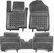 Rezaw Plast Set of Front and Rear Mats 3pcs Tray Type for Hyundai Bayon / i20 2021 Black
