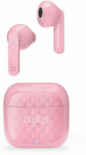 SBS Air Free Earbud Bluetooth Handsfree Ακουστικά με Θήκη Φόρτισης Ροζ