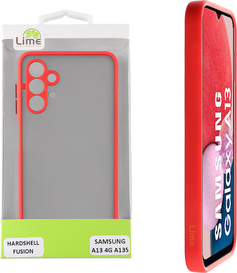 Lime Hardshell Camera Guard Back Cover Plastic / Silicon Red / Black (Galaxy A13 4G - Galaxy A13 4G)