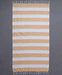 Silk Fashion Pestemal SF1752 Beach Towel Cotton Yellow with Fringes 180x90cm.