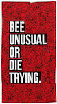 Bee. Unusual. Or Die Trying Πετσέτα Θαλάσσης Κόκκινη 150x90εκ.