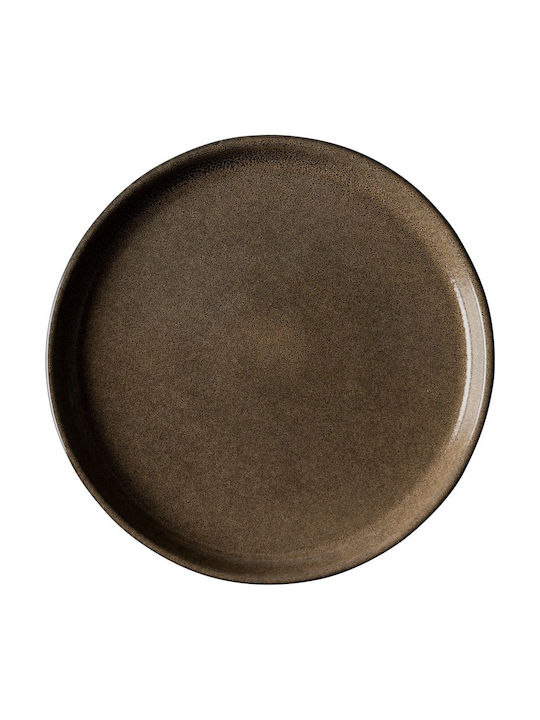 Dutch Rose Plate Desert Ceramic Brown with Diameter 18cm
