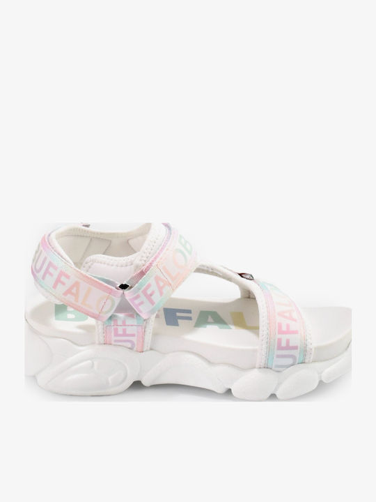 Flache Damen Sandalen Flatforms Weiß