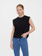 Vero Moda Women's Summer Blouse Cotton Sleeveless Black