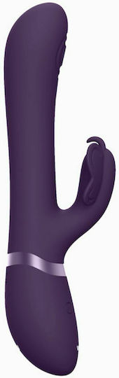Vive Triple Action Δονητής Rabbit Rechargeable Silicone Pulse-wave & Vibrating G-spot Rabbit with Interchangeable Clitoral Stimulation Sleeves 22.3cm Purple