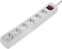 HAMA 6-Outlet Power Strip 1.4m White