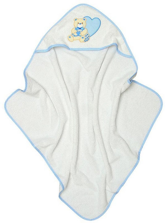 Sunshine Hooded Baby Bath Towel Heart White