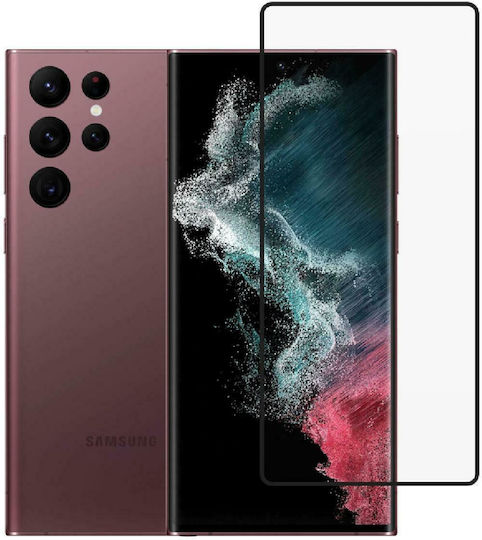 Powertech 3D Vollkleber Vollflächig gehärtetes Glas Schwarz (Galaxy S22 Ultra 5G)