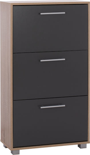 Davina Wooden Shoe Organizer with 3 Shelves Sonama / Grey 62x24x110cm