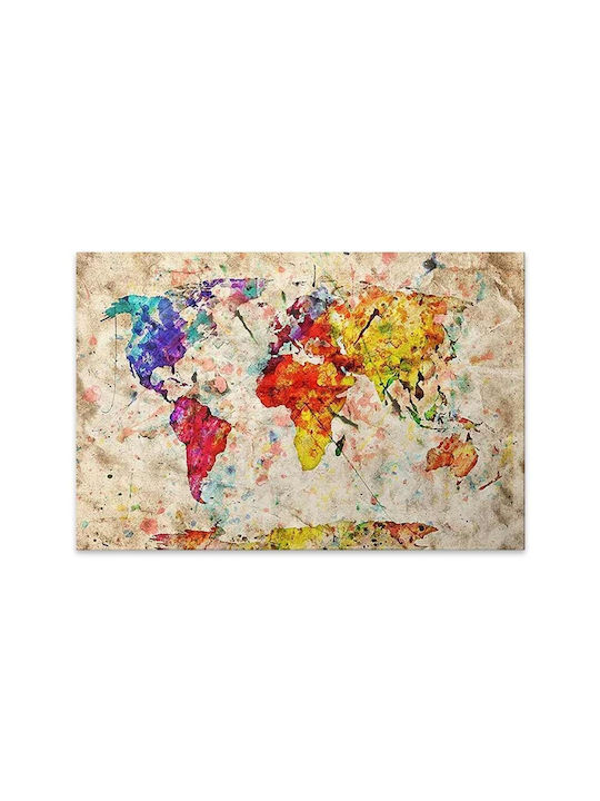 Megapap Colorful World Map Tablou pe Pânză 75x50cm