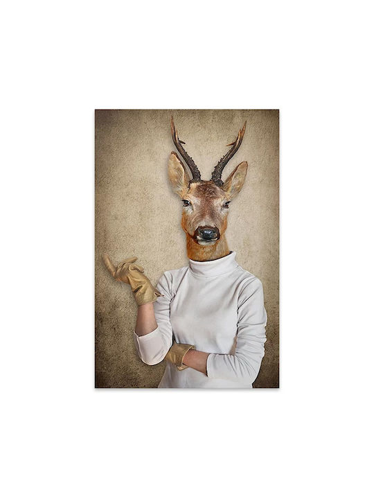 Megapap Woman with Deer Head Πίνακας σε Καμβά 50x75cm