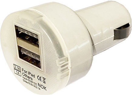 Auto Gs Φορτιστής Αυτοκινήτου με Θύρες: 2xUSB-A Μαύρο Χρώμα