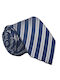 Men's synthetic tie 145CM7.5cm- Blue with grey stripes