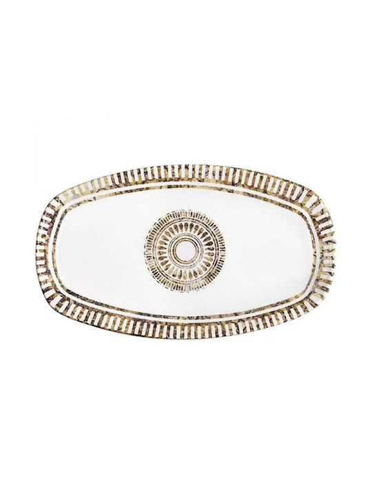 Oriana Ferelli Oval Porcelain Serving Platter Ethnic White
