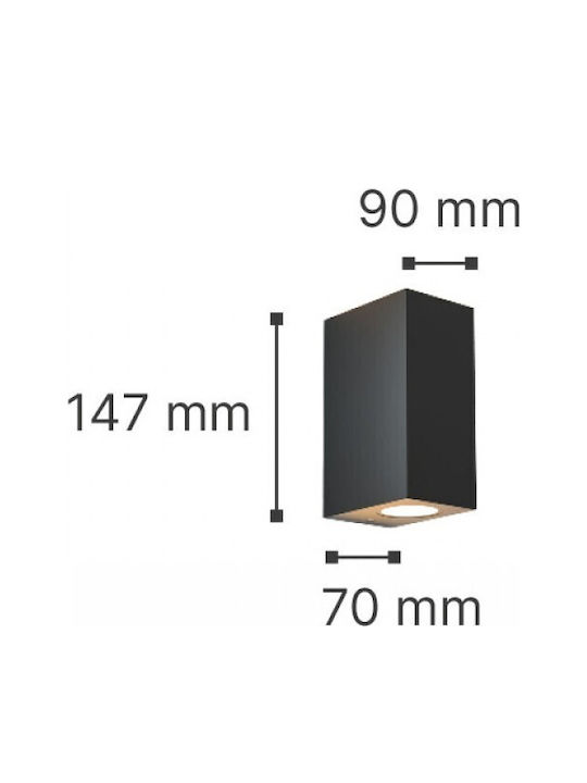 Inlight Wall-Mounted Outdoor Spot Light GU10 IP54 9x7x14.7εκ.