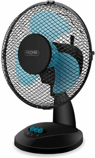 Hoomei Επιτραπέζιος Ανεμιστήρας 30W Διαμέτρου 25cm Μαύρος
