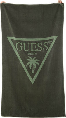 Guess Prosop de Plajă Bumbac Olive 180x100cm.