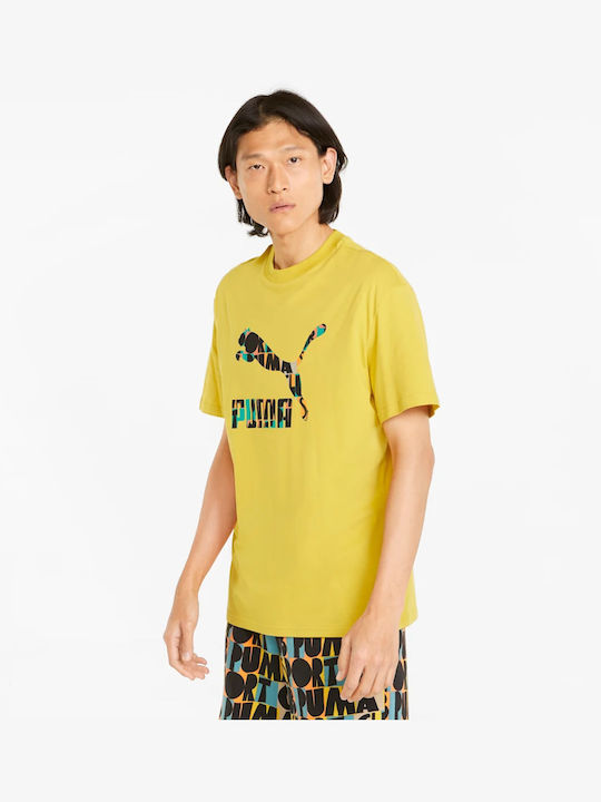 Puma Hc Ανδρικό T-shirt Κίτρινο με Λογότυπο