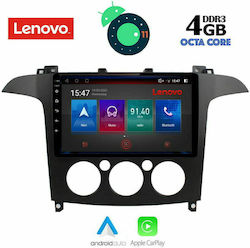 Lenovo Car-Audiosystem für Ford S-Max 2006-2014 mit A/C (Bluetooth/USB/AUX/WiFi/GPS/Apple-Carplay) mit Touchscreen 9"