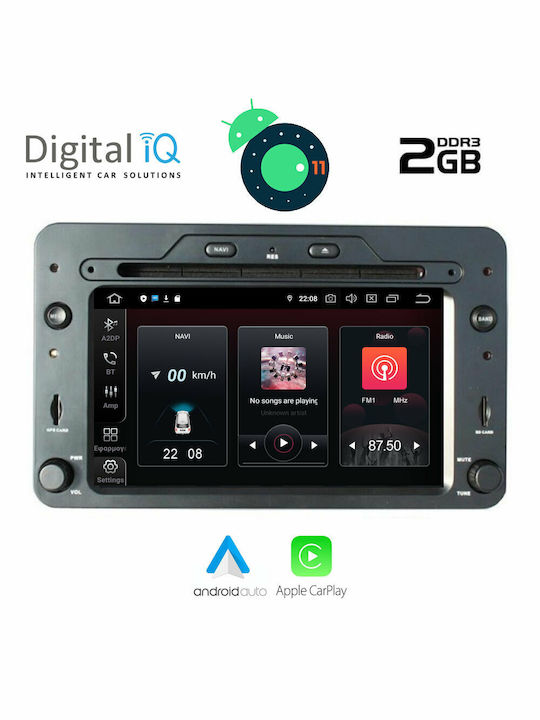 Digital IQ Car-Audiosystem für Renault Spinne Alfa Romeo Spinne / Brera 2004-2011 (Bluetooth/USB/AUX/WiFi/GPS) mit Touchscreen 7"