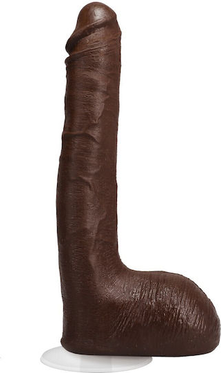 Doc Johnson Signature Cocks Ricky Johnson with Removable Vac-U-Lock Ρεαλιστικό Dildo με Όρχεις και Βεντούζα Καφέ 25cm