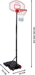 Dunlop Μπασκέτα με Βάση και Ρυθμιζόμενο Ύψος 165-205εκ.