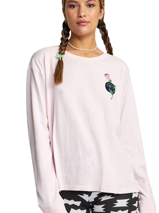 Luke Pelletier X Kristen Damen Bluse Baumwolle Langärmelig Powder Pink