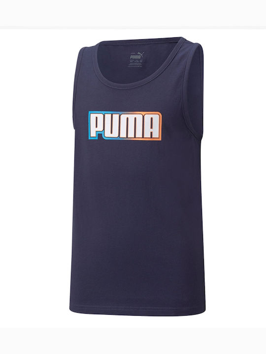 Puma Παιδική Καλοκαιρινή Μπλούζα Αμάνικη Navy Μπλε