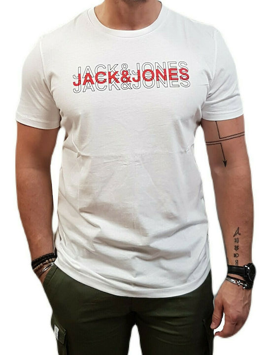 Jack & Jones Ανδρικό T-shirt Λευκό με Λογότυπο