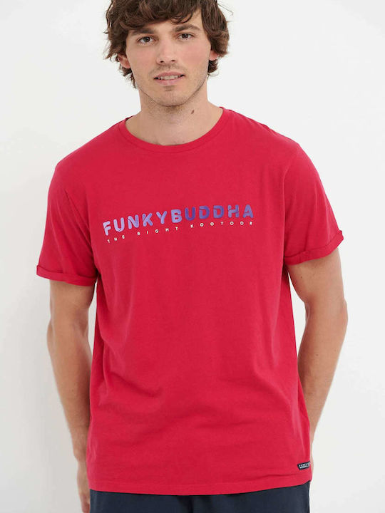 Funky Buddha T-shirt Bărbătesc cu Mânecă Scurtă Persian Red