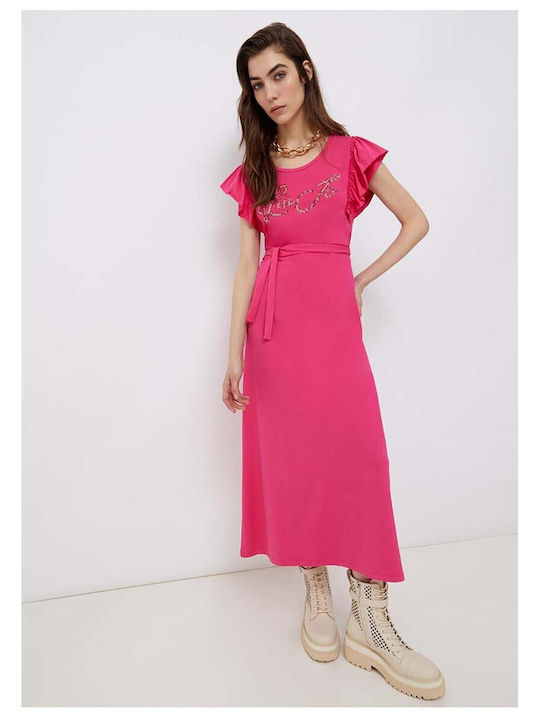 Liu Jo Jeans Wa2J40 Liujo Co/Ea Logos Women's Dress Fuchsia