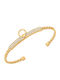 Rebecca Women's Bracelet Handcuffs made of Steel Gold Plated with Zircon