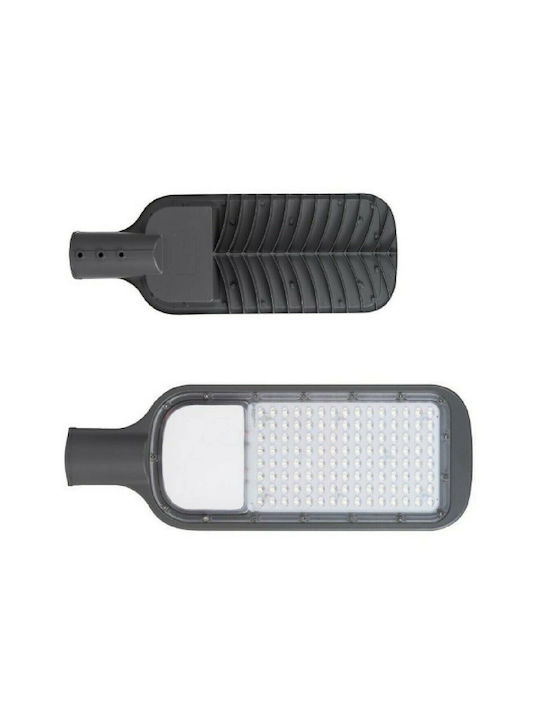 Spot Light Εξωτερικό Φωτιστικό LED Δρόμου 50W με Φυσικό Λευκό Φως Γκρι