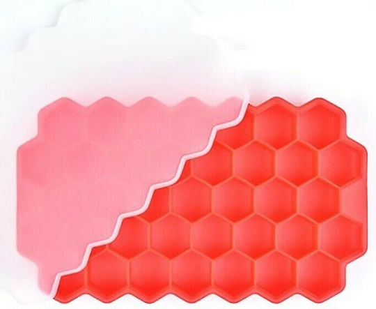 Comb Ice Tray Diamond Silicone 37 Slots Red