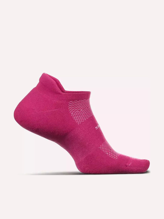 Feetures Hp Cushion Noshow Tab Running Socks Red
