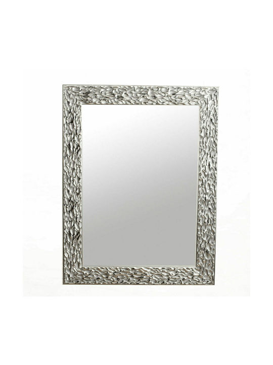 Καθρέπτης ασημί ξύλινος τοίχου κάθετος σχέδιο silver tuscane K4004-2 - 60cmx70cm