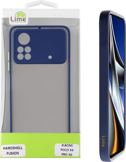 Lime Hardshell Camera Guard Задна корица Пластмаса / Силикон Blue with Yellow Keys (Poco X4 Pro 5G)