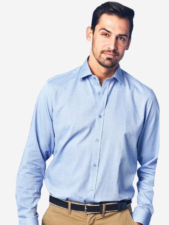 Visconti Men's Shirt with Long Sleeves Regular Fit Light Blue